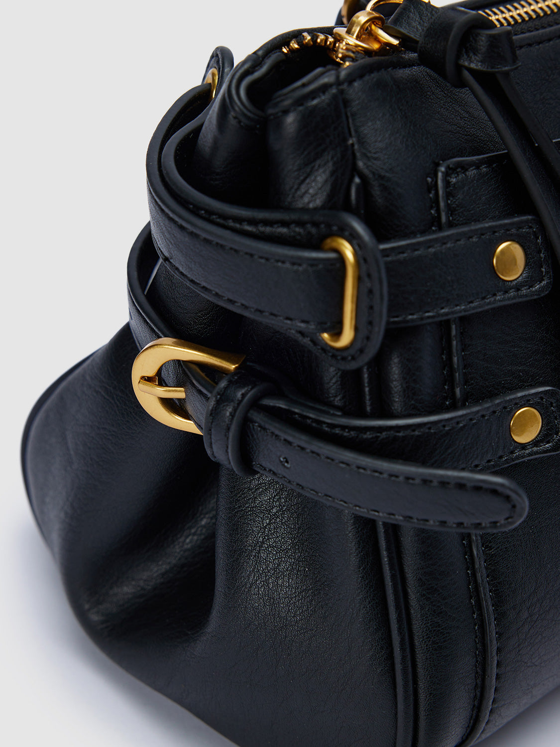 Metal Detail Bowling Shoulder Bags