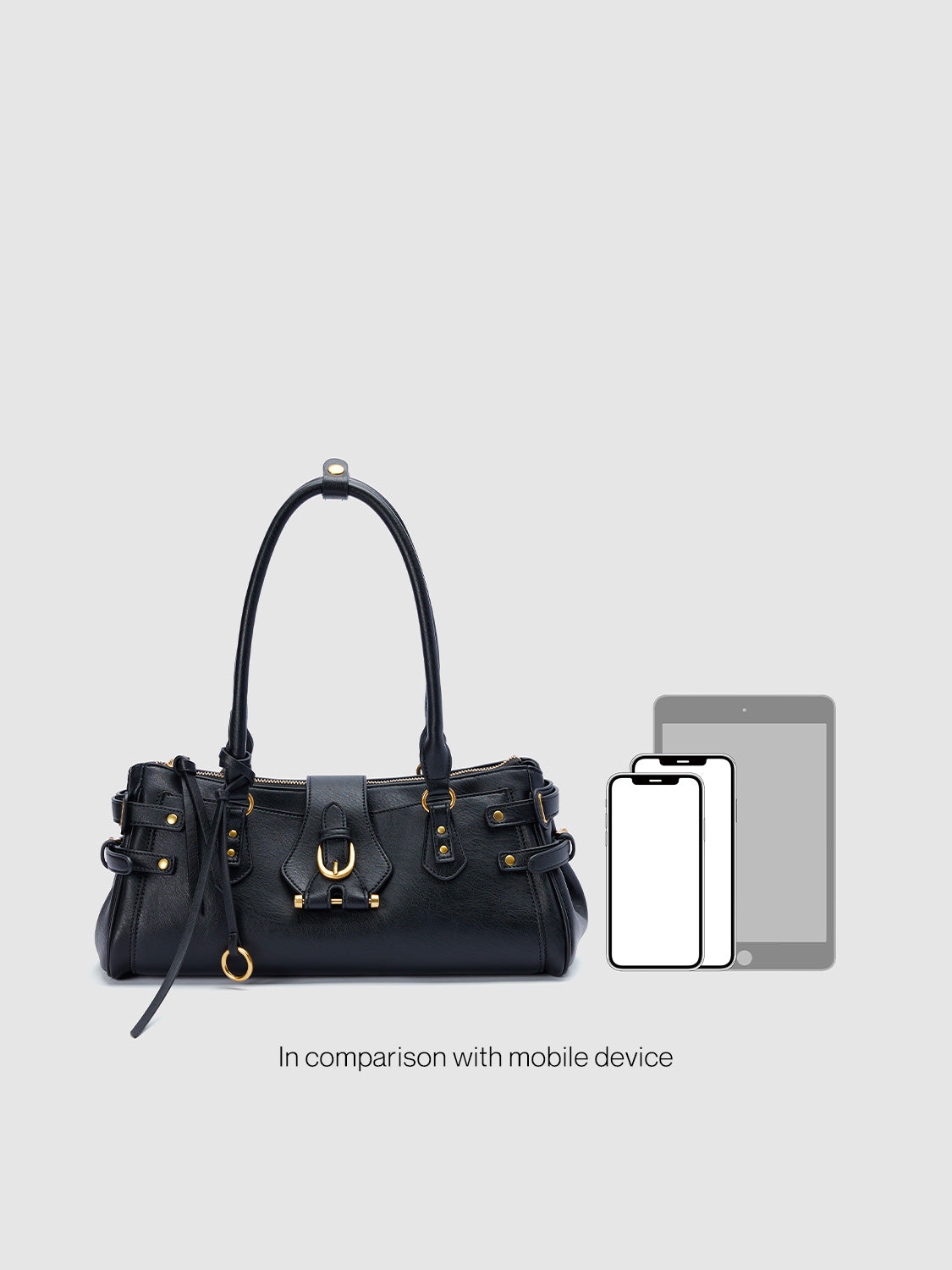 Metal Detail Bowling Shoulder Bags