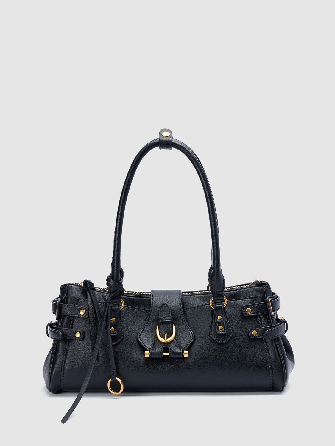 Metal Detail Bowling Shoulder Bags