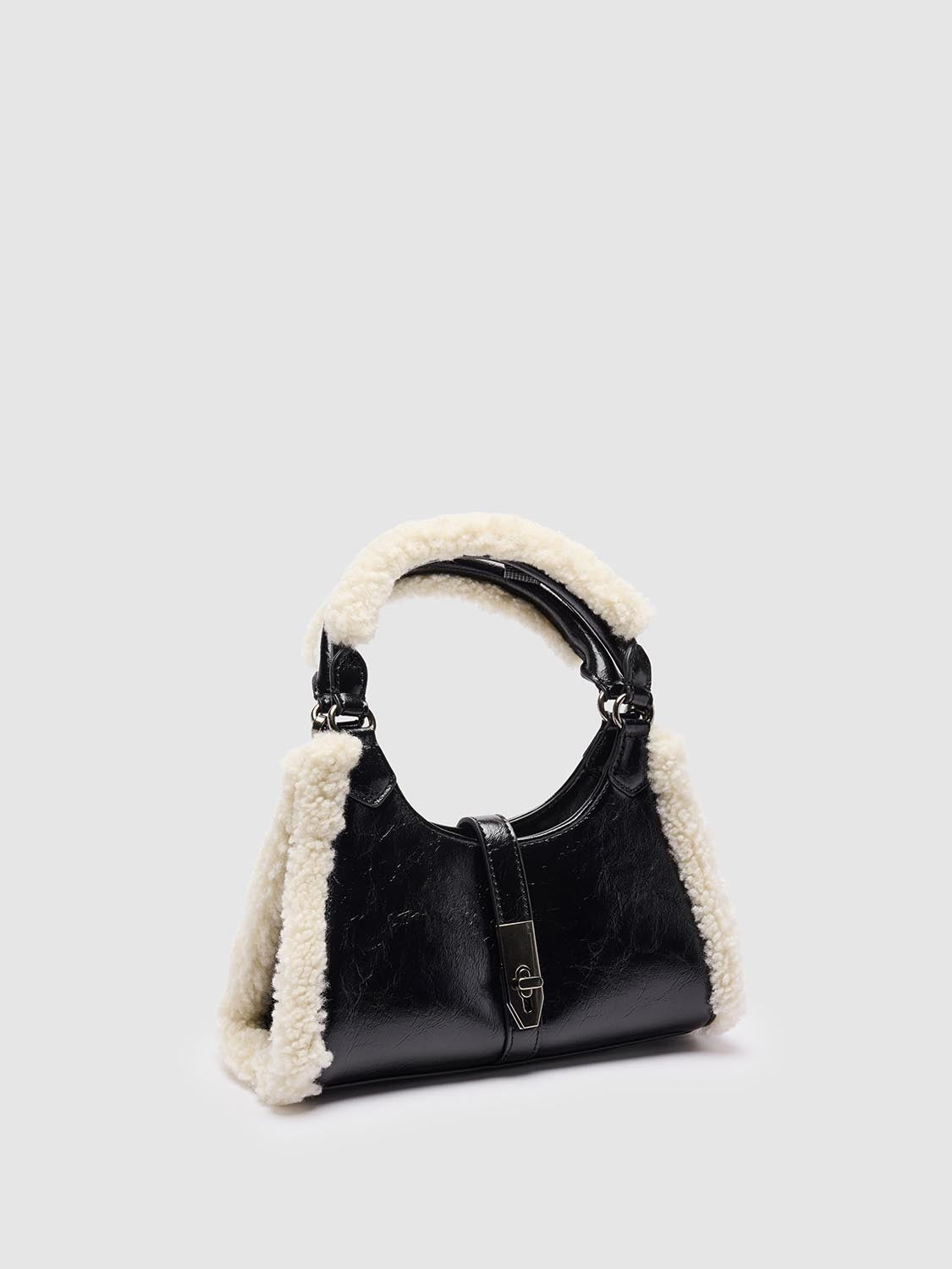 Contrast Handle Shoulder Bags
