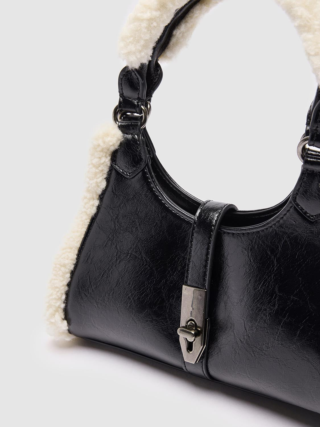 Contrast Handle Shoulder Bags