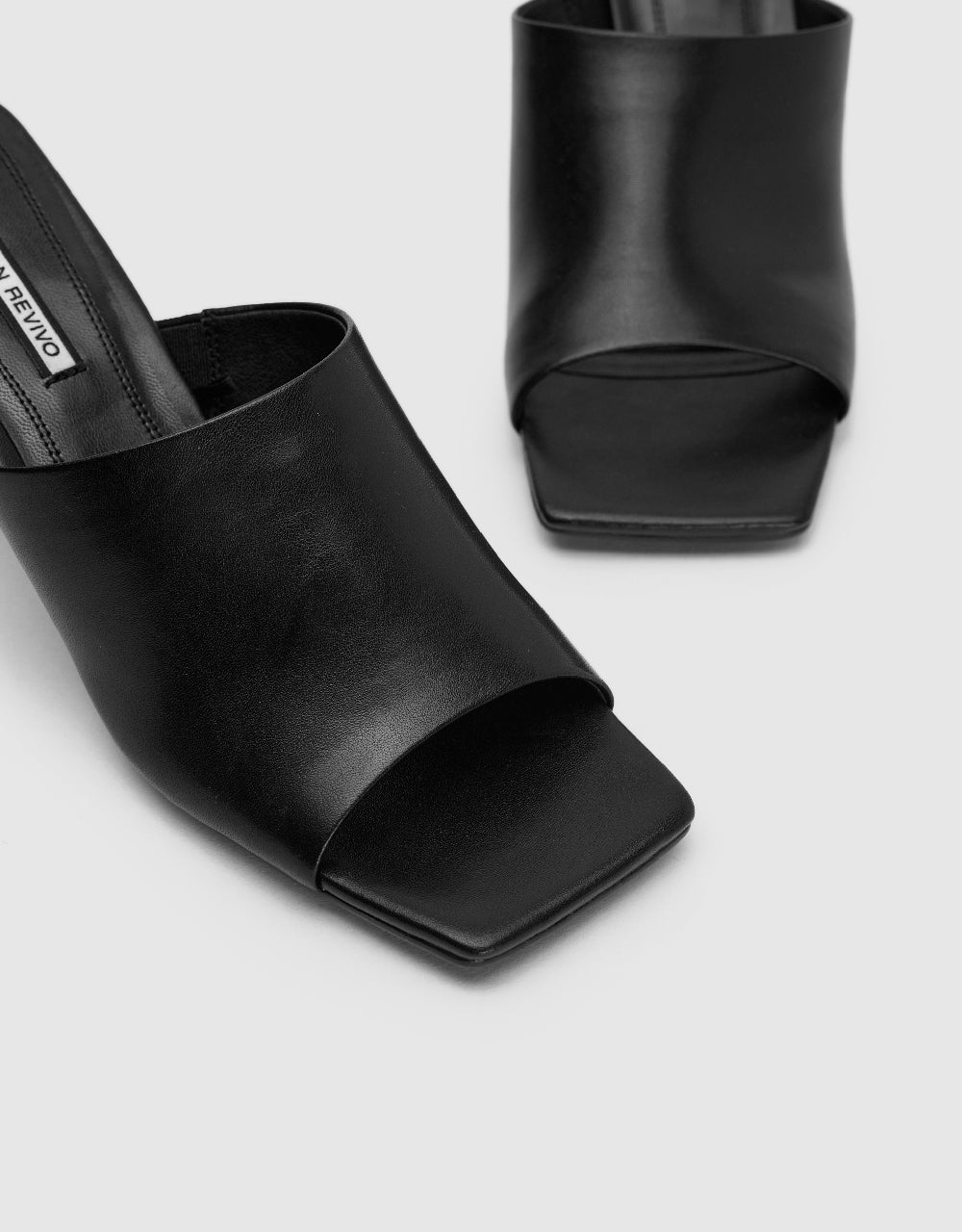 Vegan Leather Square Toe Heels