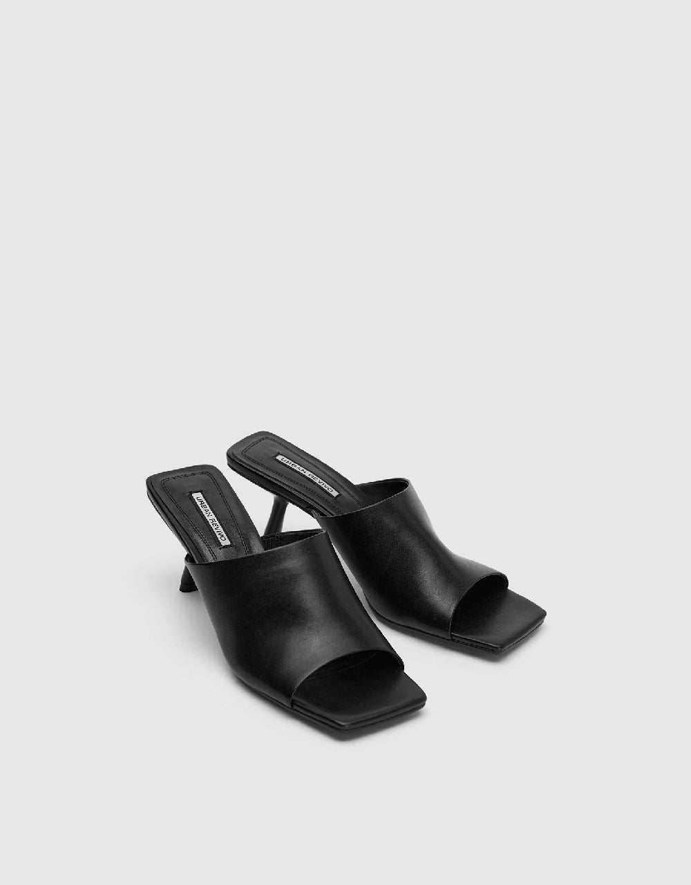 Vegan Leather Square Toe Heels