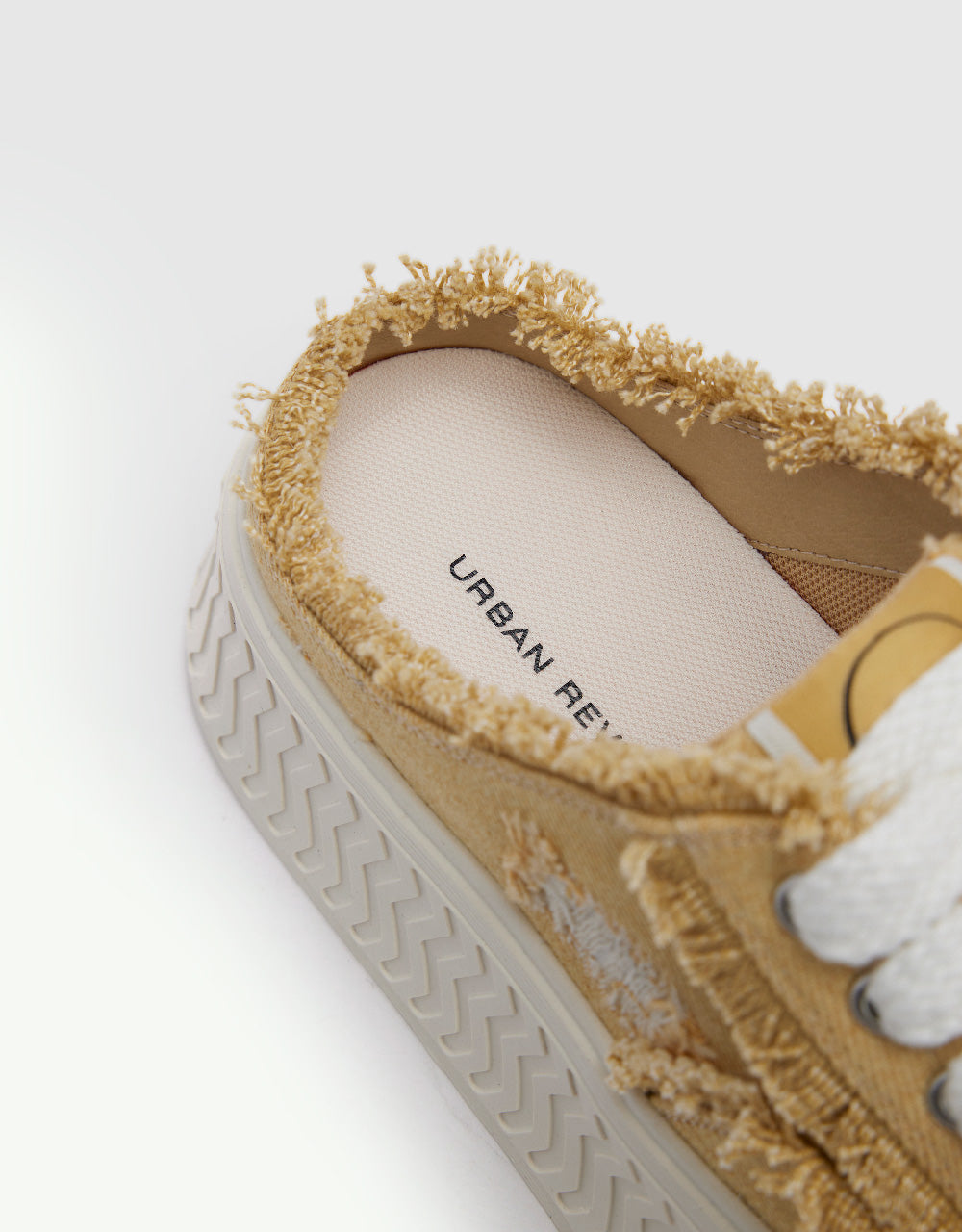 Raw Hem Denim Round Toe Slippers