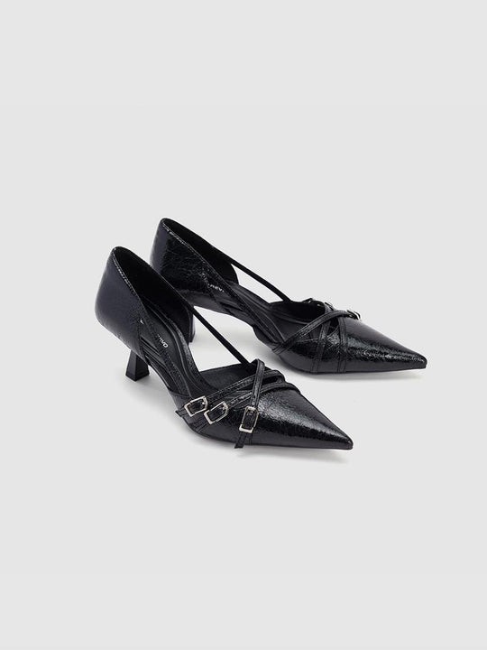 Buckle Detail Heeled Pumps
