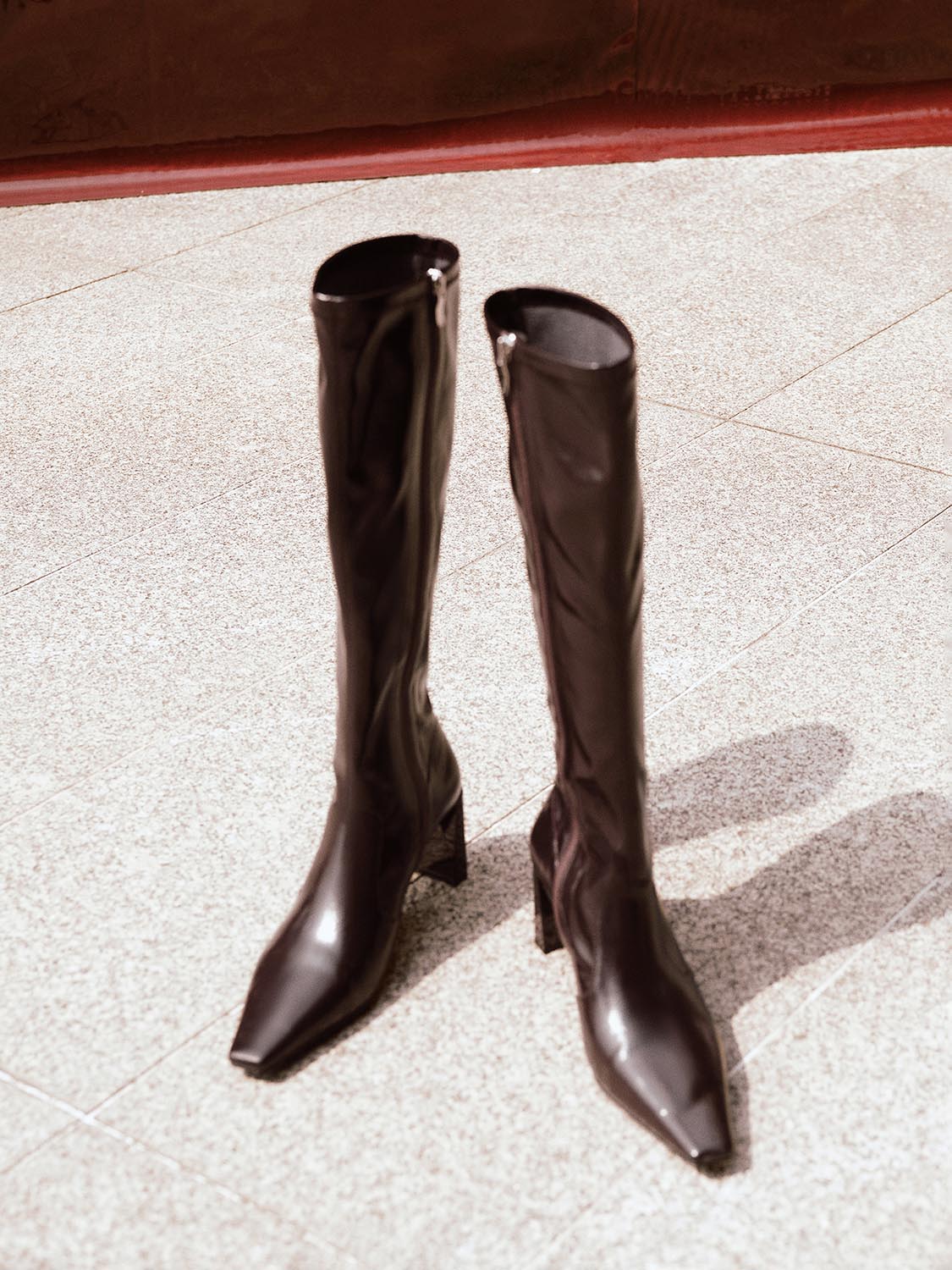 Point Toe Heeled Knee Boots