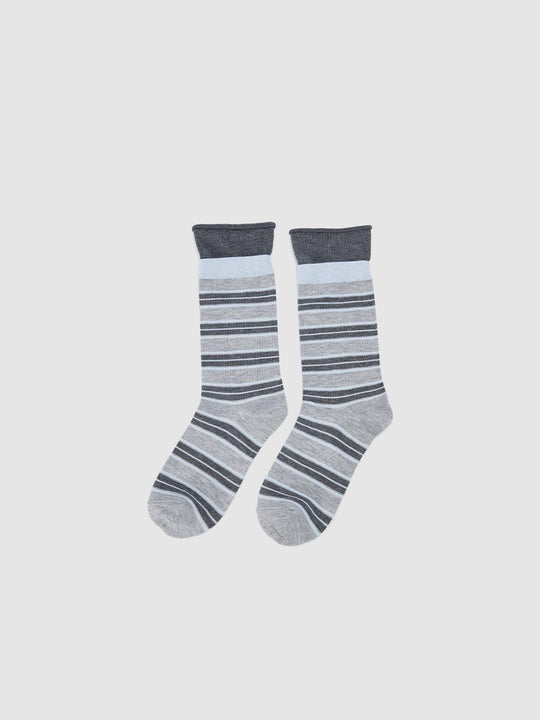 Contrast Stripped Crew Socks