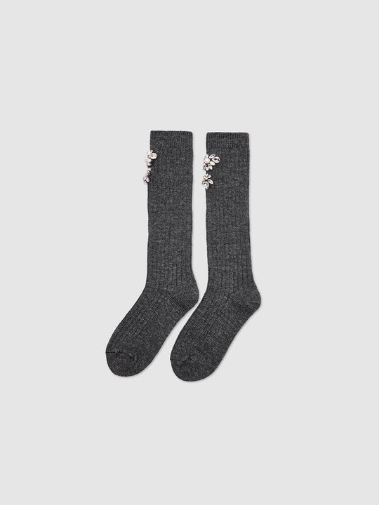 Floral Décor Ribbed Socks