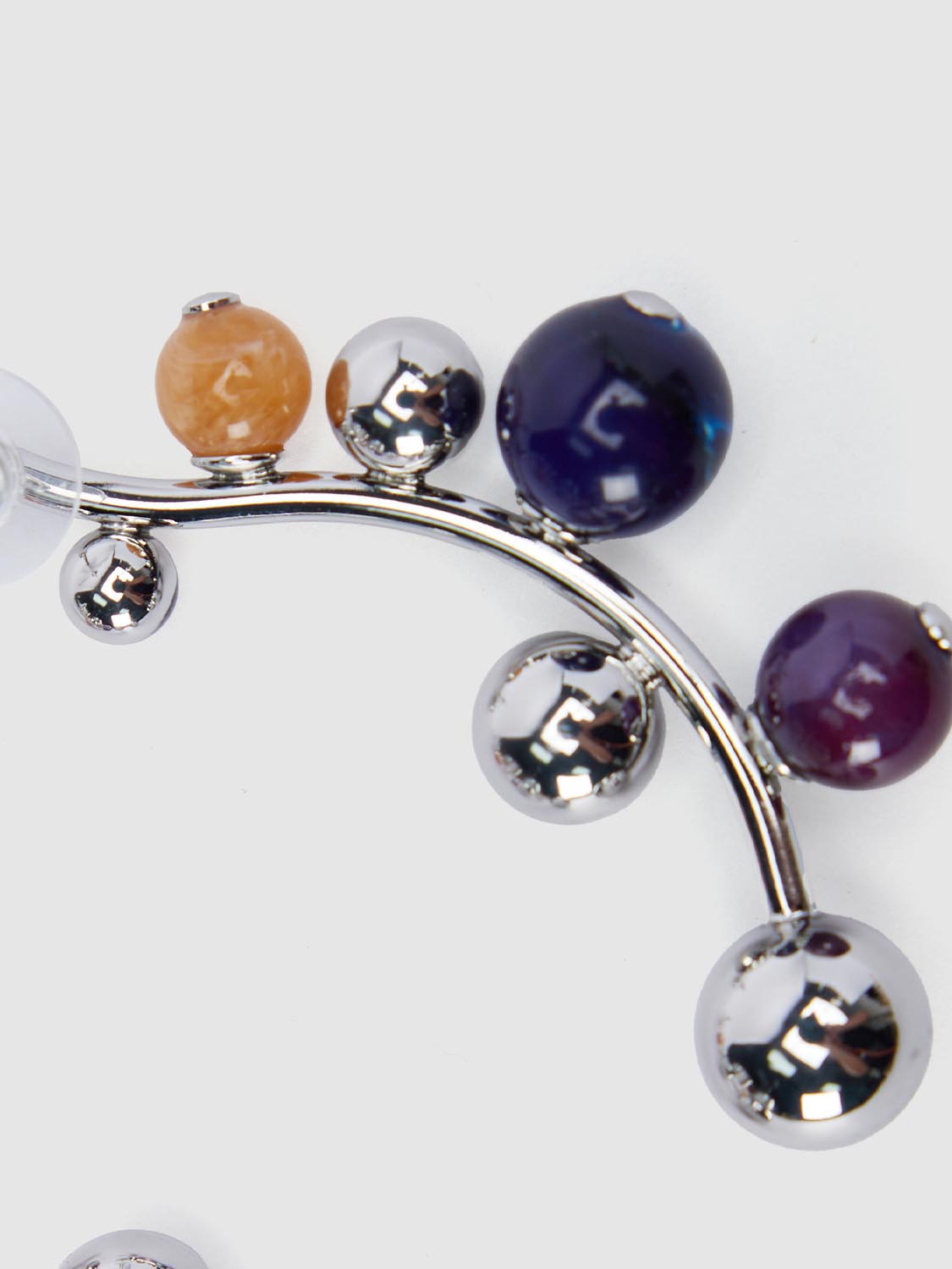 Metal Stone Drop Titanium Earrings