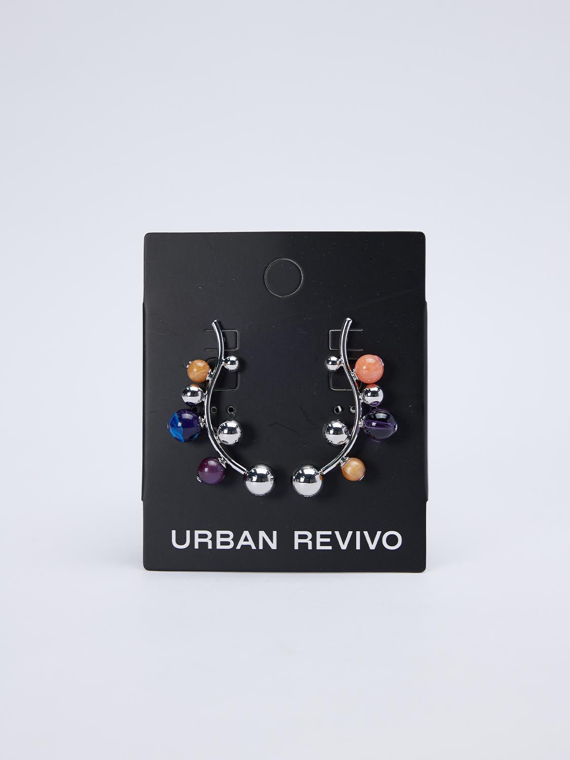 Metal Stone Drop Titanium Earrings
