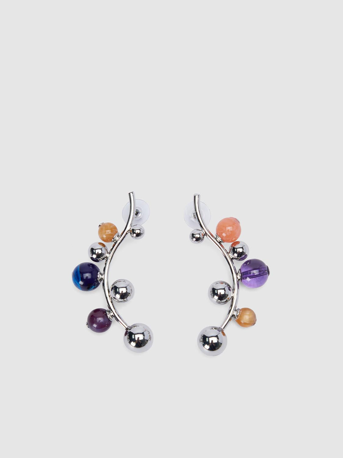 Metal Stone Drop Titanium Earrings