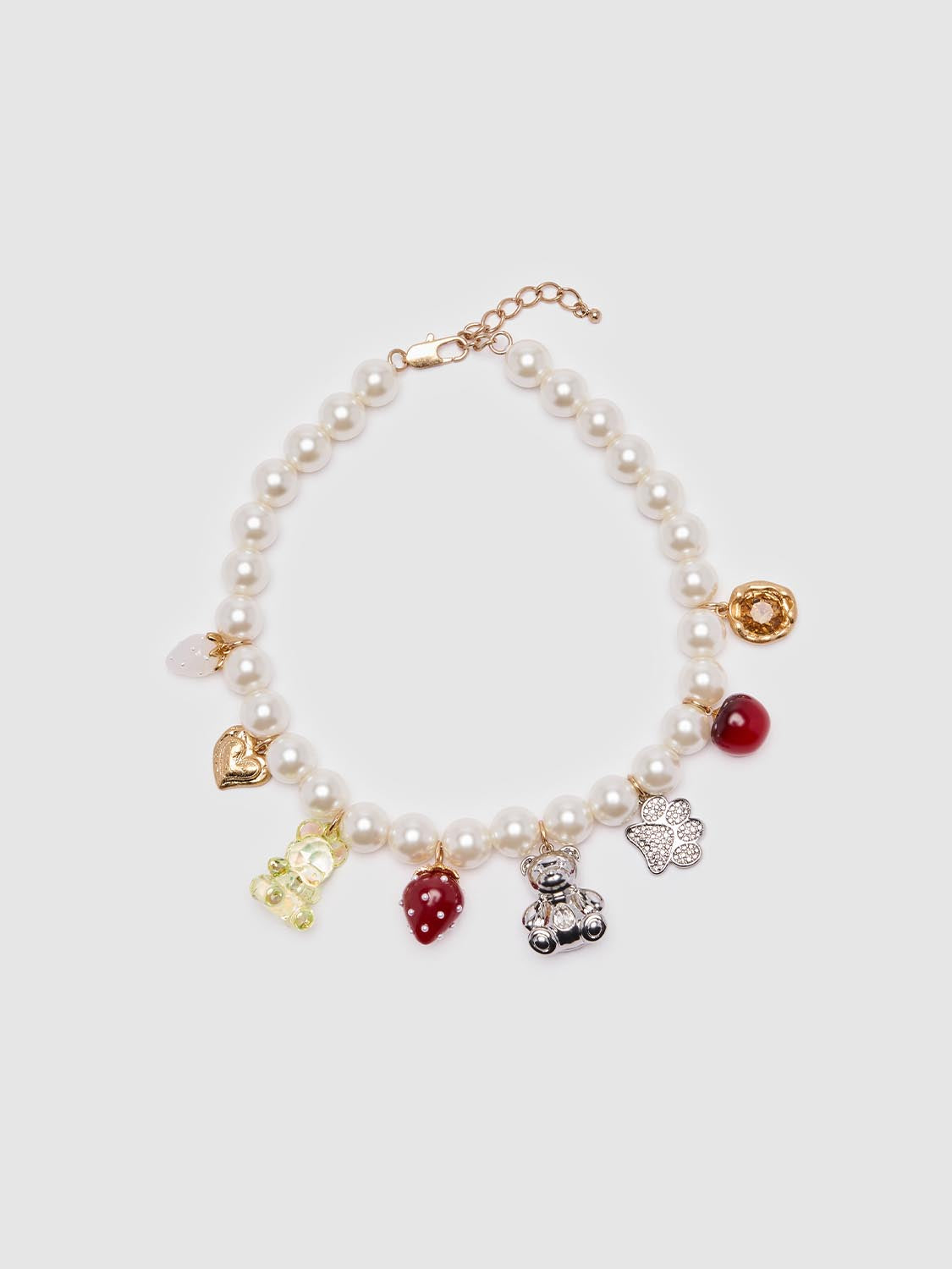 Faux Pearl Charm Detail Necklace