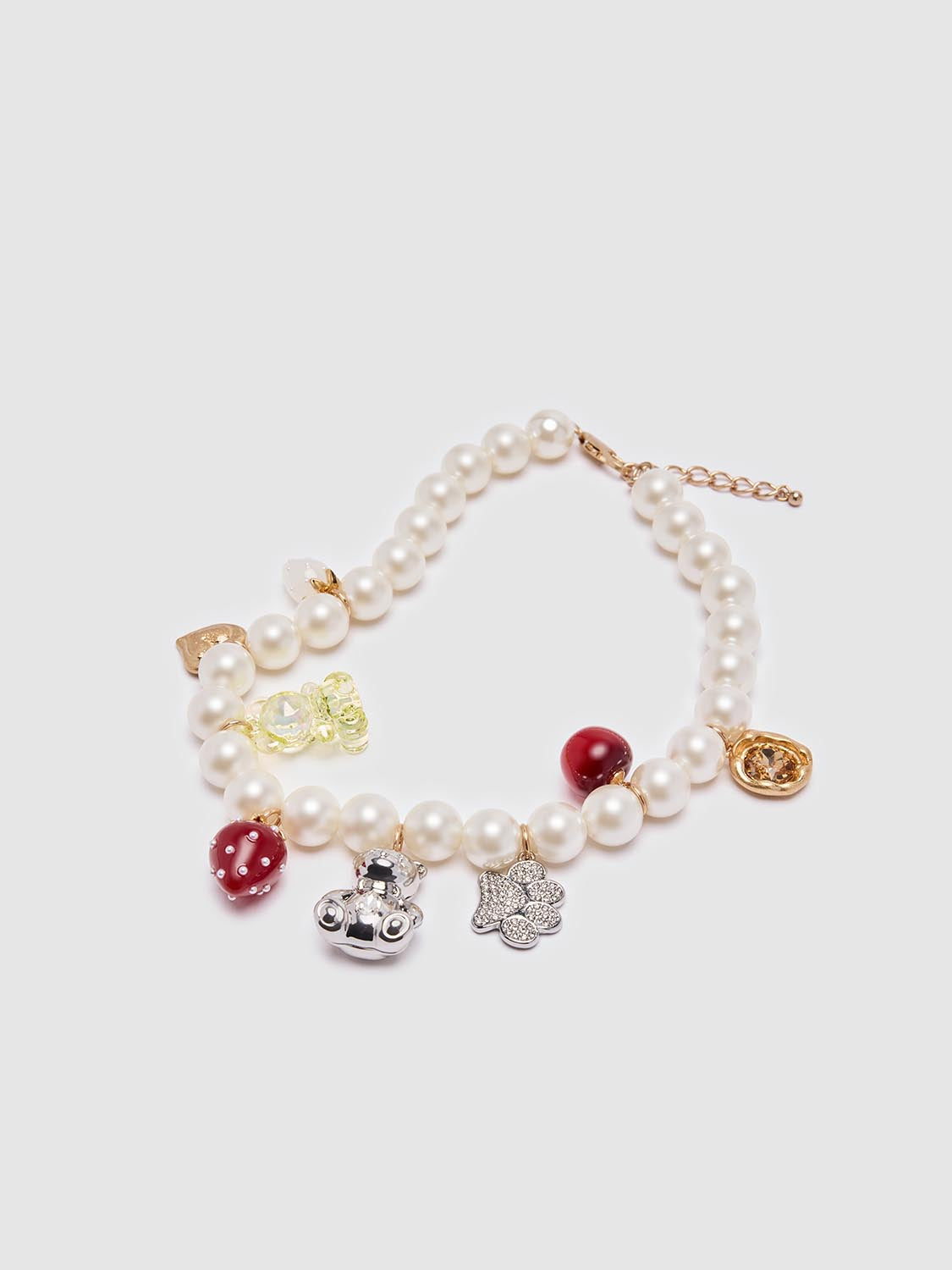 Faux Pearl Charm Detail Necklace