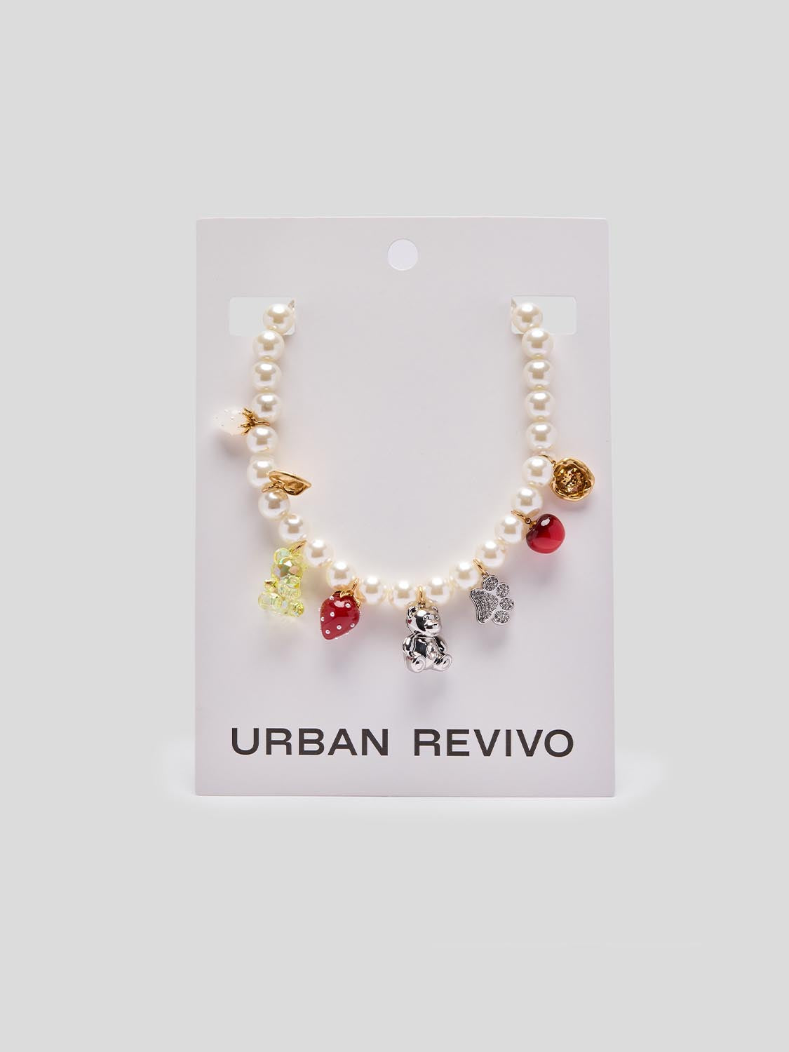 Faux Pearl Charm Detail Necklace