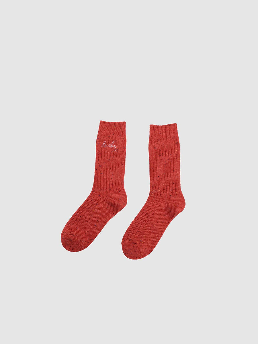 Embroidered Ribbed Socks – URBAN REVIVO Thailand