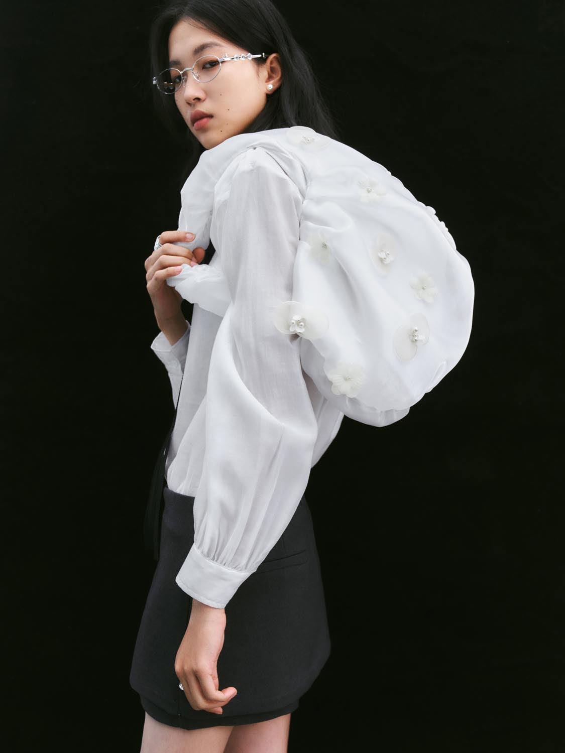 Flower Décor Shoulder Bags