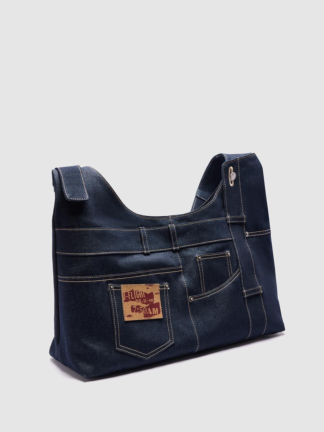 Buckled Denim Shoulder Bags