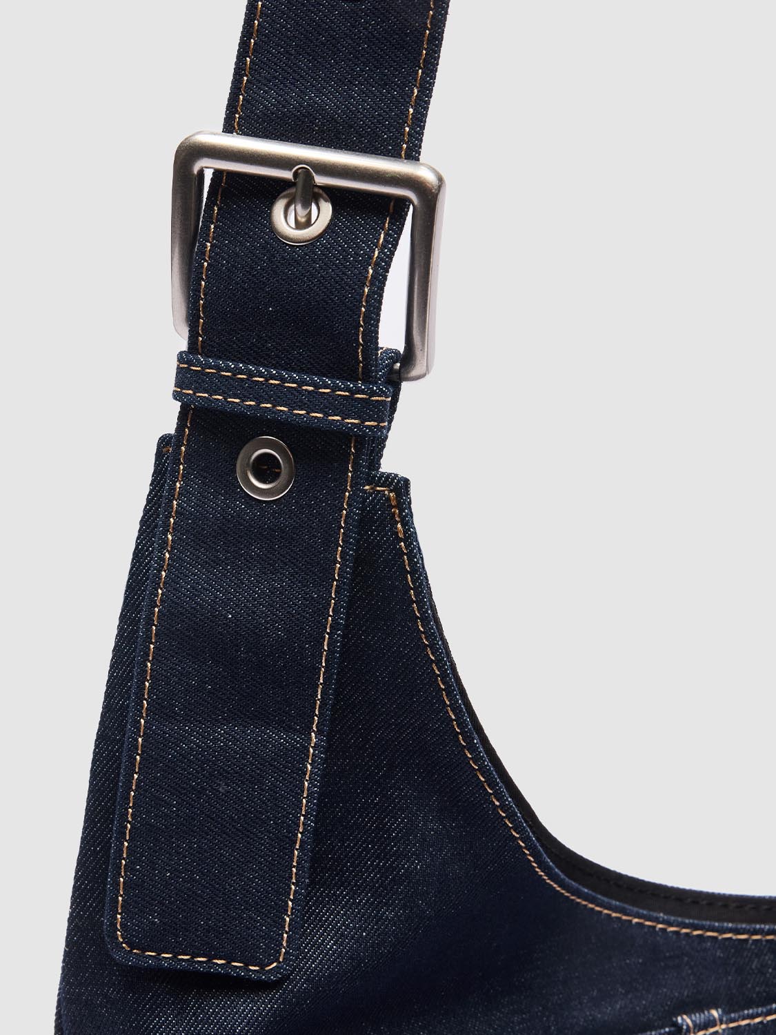 Buckled Denim Shoulder Bags
