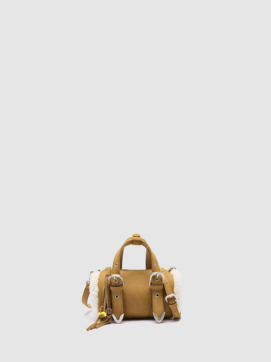 Buckled Fleece Trim Shoulder Bags