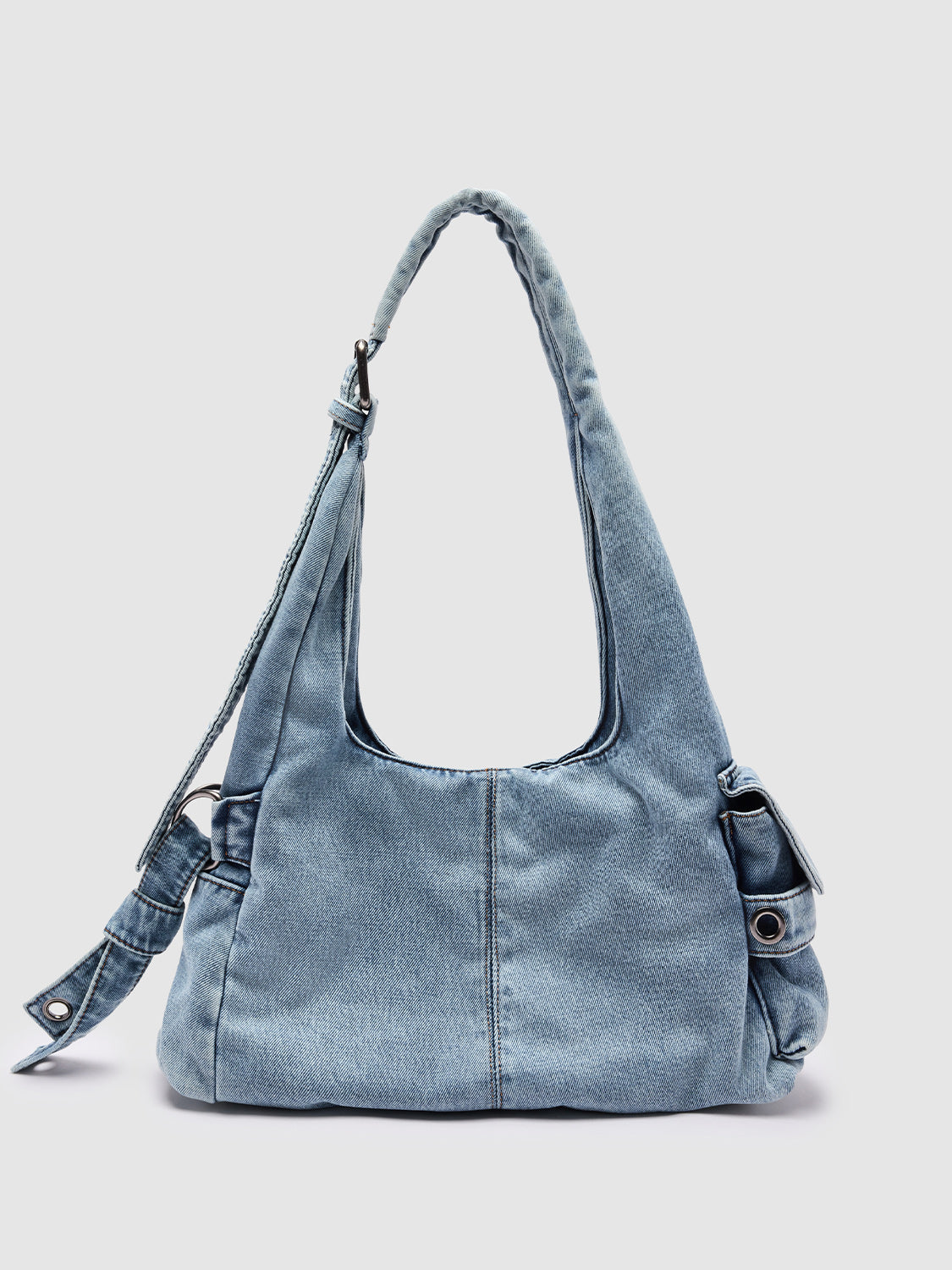 Multi-Pocket Denim Shoulder Bags