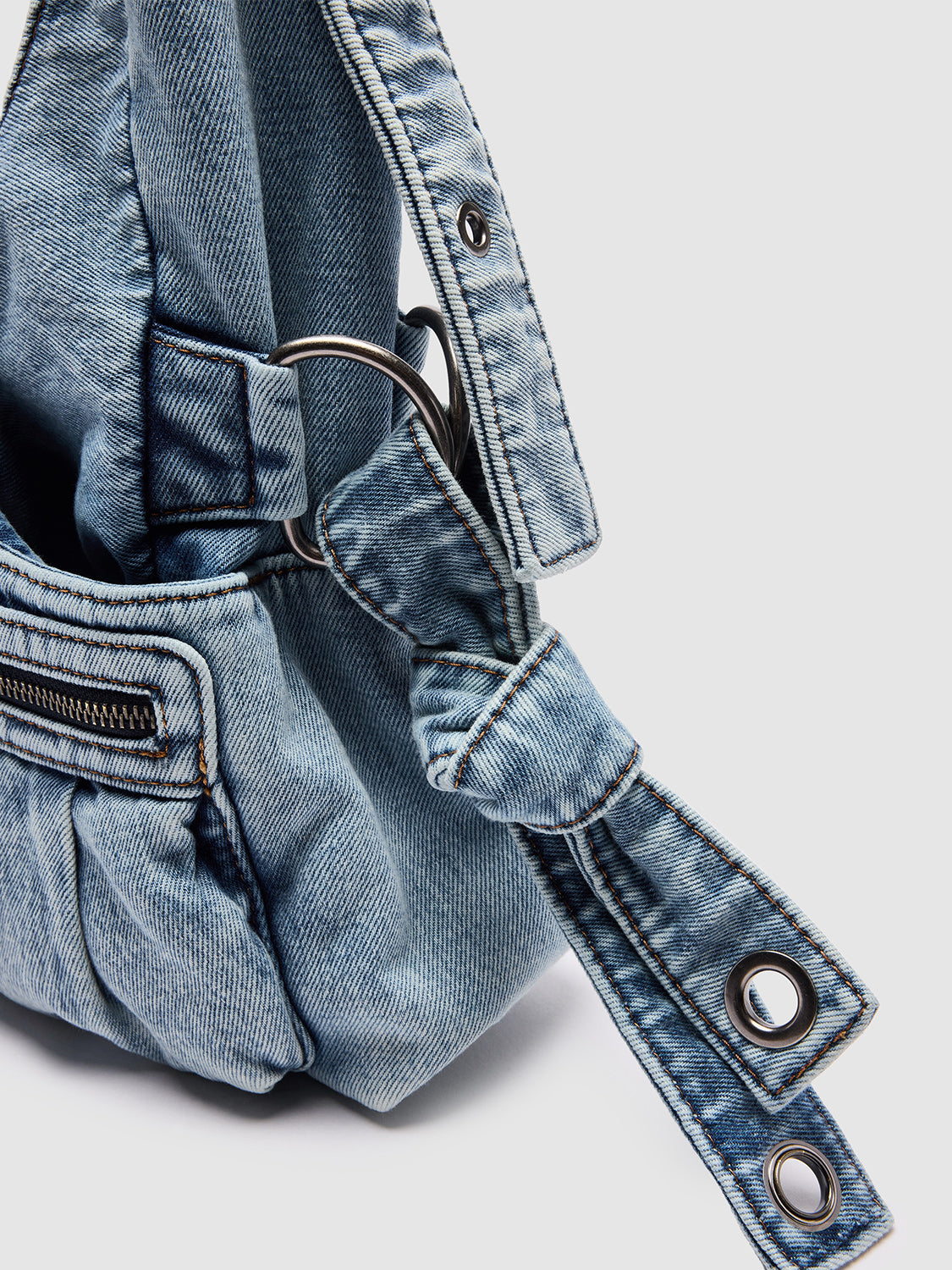 Multi-Pocket Denim Shoulder Bags