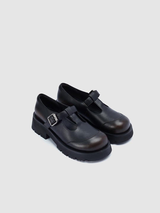 Mary Jane T-Strap Chunky Heel Pumps