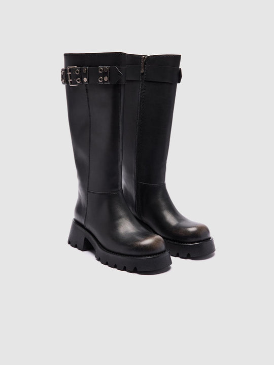 Buckle Detail Chunky Knee Boots