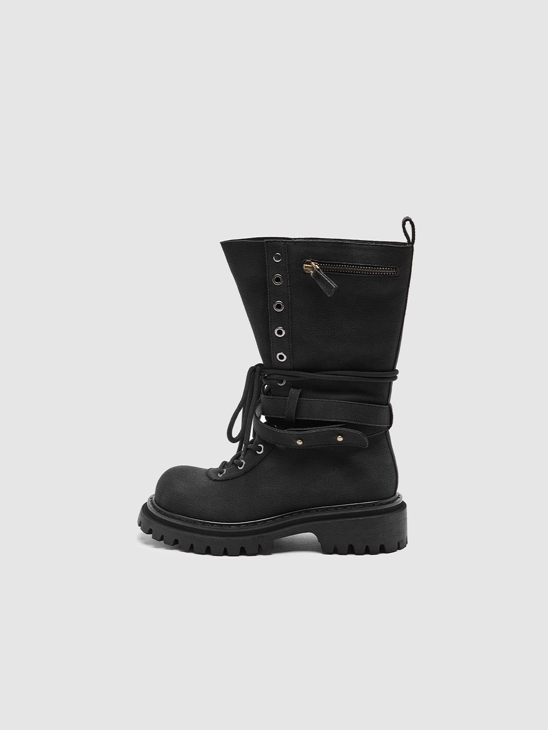 Zipper Detail Chunky Ankle Boots