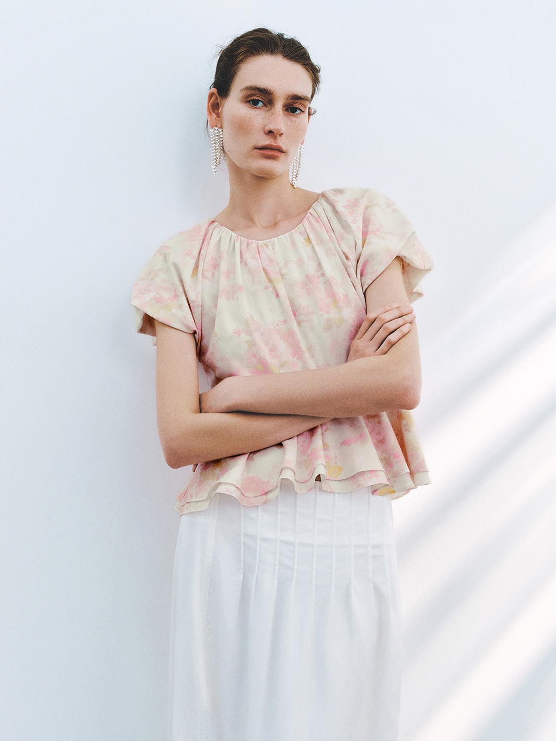 Floral Ruffle Overhead Shirts