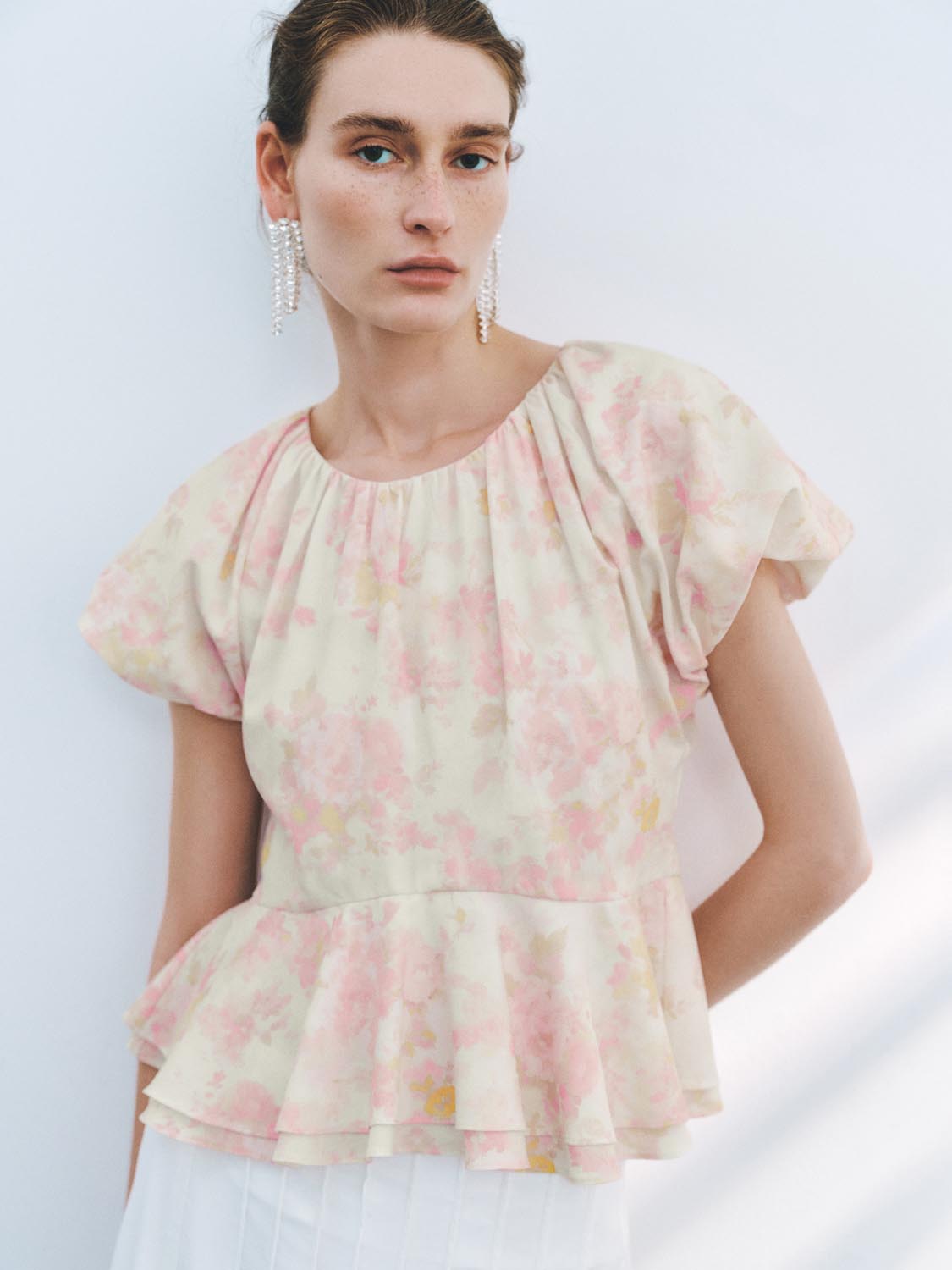Floral Ruffle Overhead Shirts
