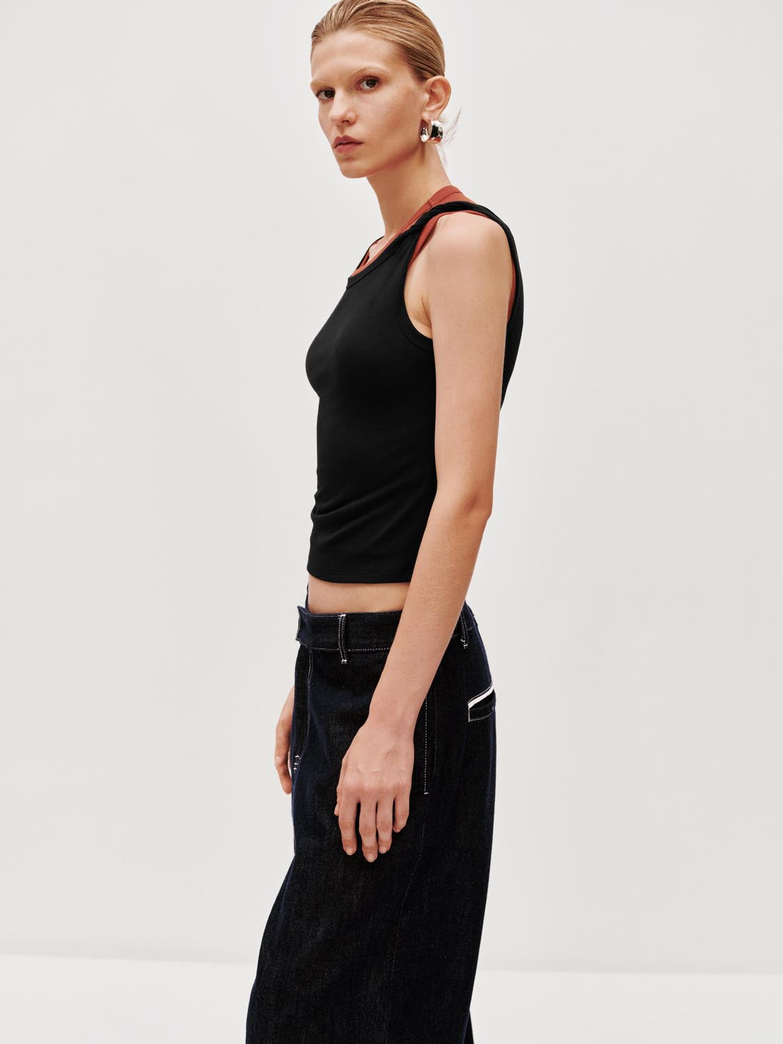 2 In 1 Contrast Vest Top