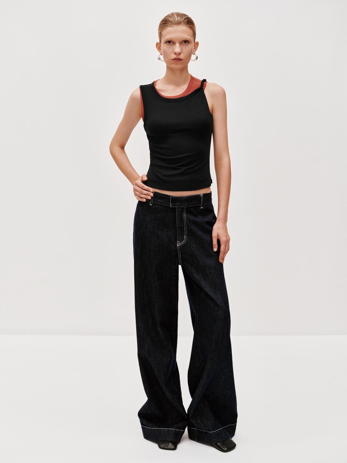 2 In 1 Contrast Vest Top