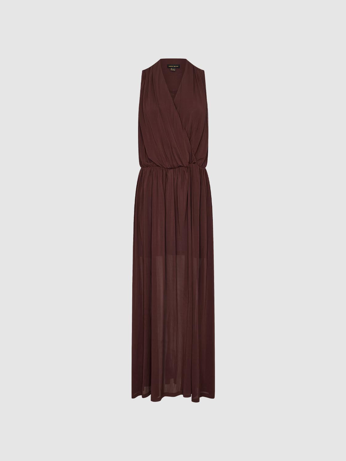 Sleeveless V-Neck Crinkle Midi Dresses
