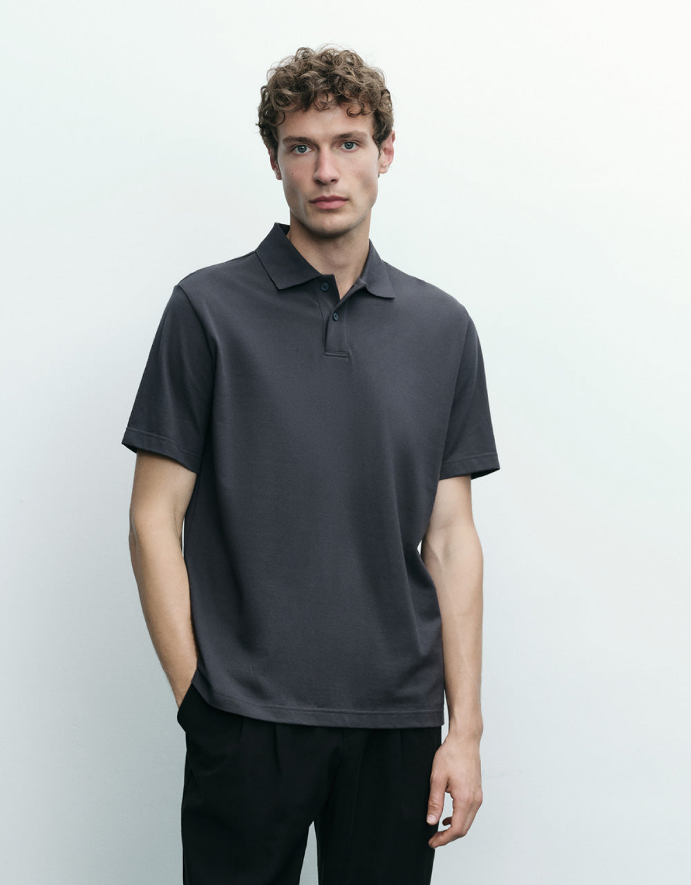 Drop Shoulder Polo Shirt