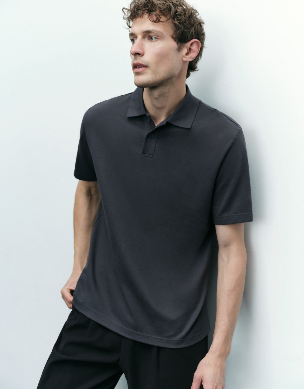 Drop Shoulder Polo Shirt
