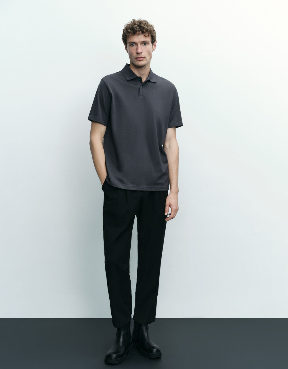 Drop Shoulder Polo Shirt
