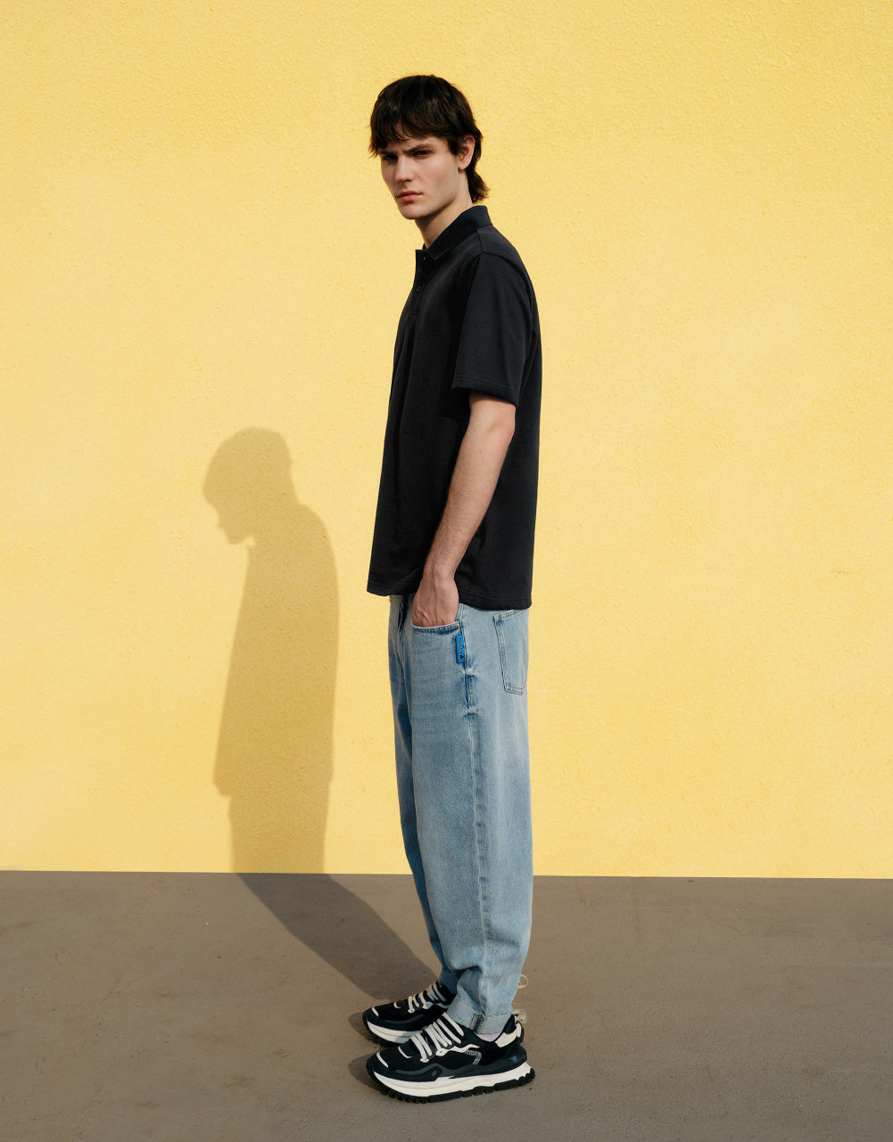 Drop Shoulder Polo Shirt