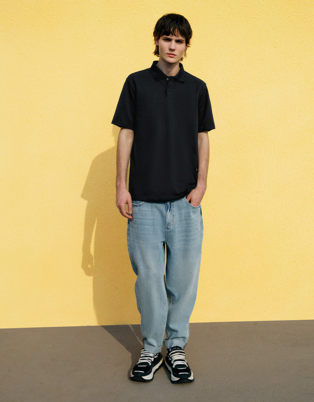 Drop Shoulder Polo Shirt