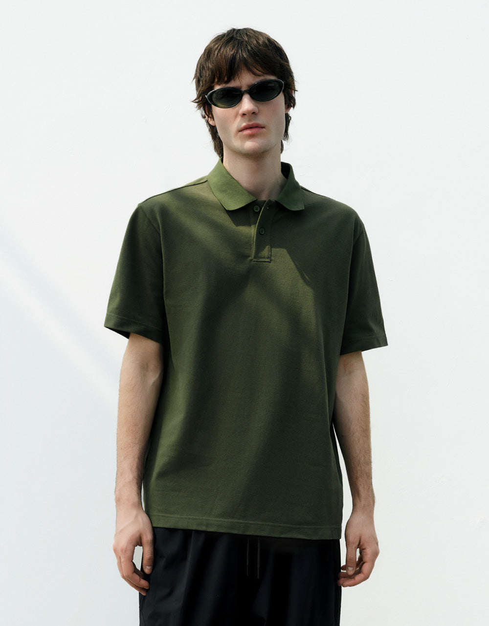 Drop Shoulder Polo Shirt