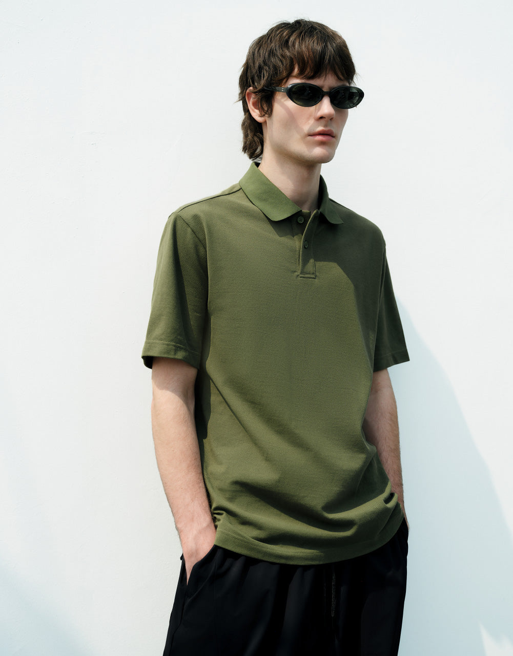 Drop Shoulder Polo Shirt