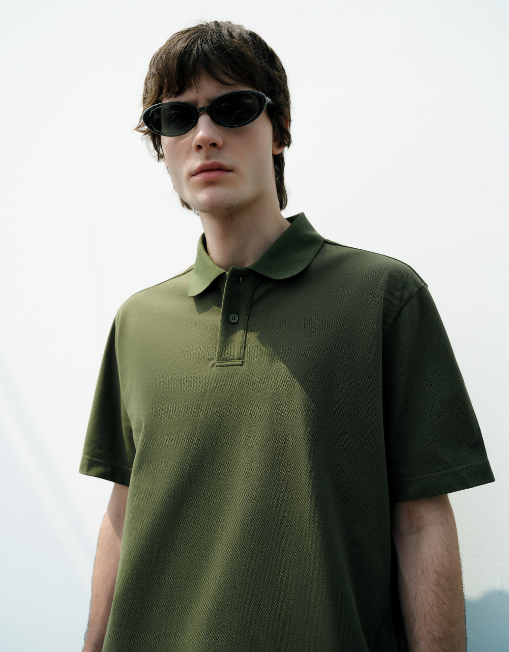 Drop Shoulder Polo Shirt