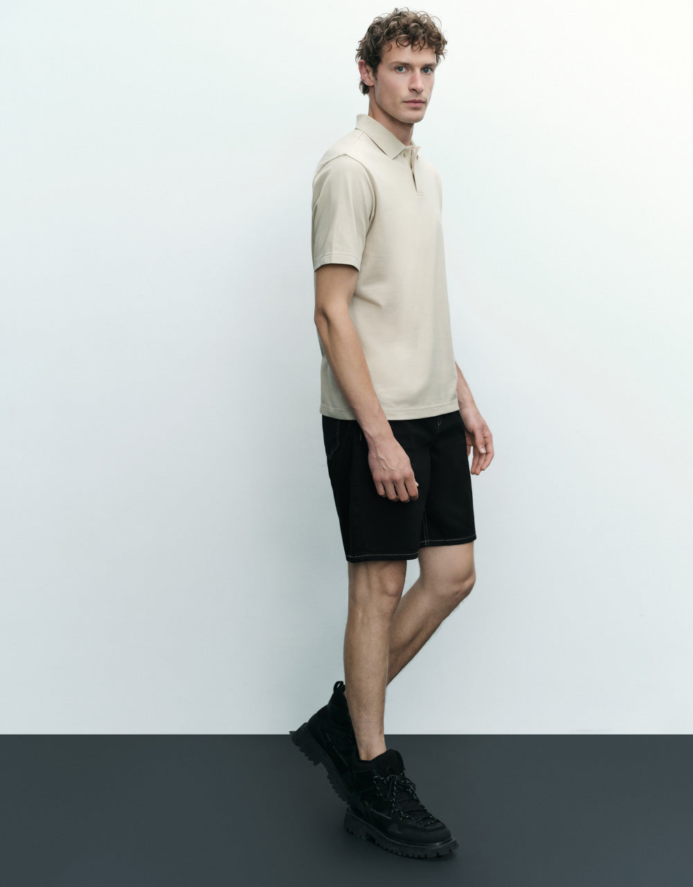 Drop Shoulder Polo Shirt