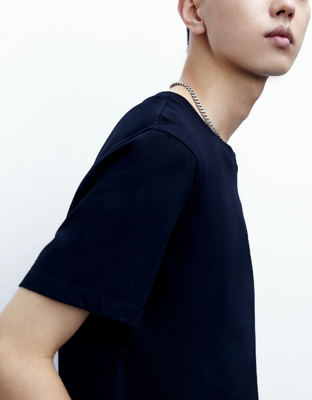Drop Shoulder Sleeve Crew Neck T-Shirt