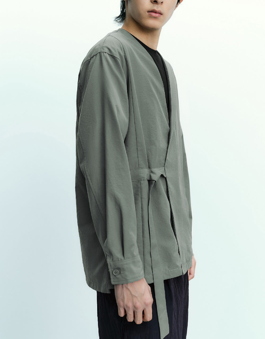 Wrapped V-Neck Straight Jacket