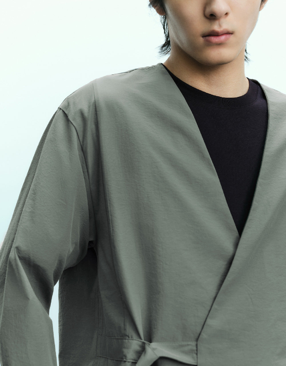 Wrapped V-Neck Straight Jacket