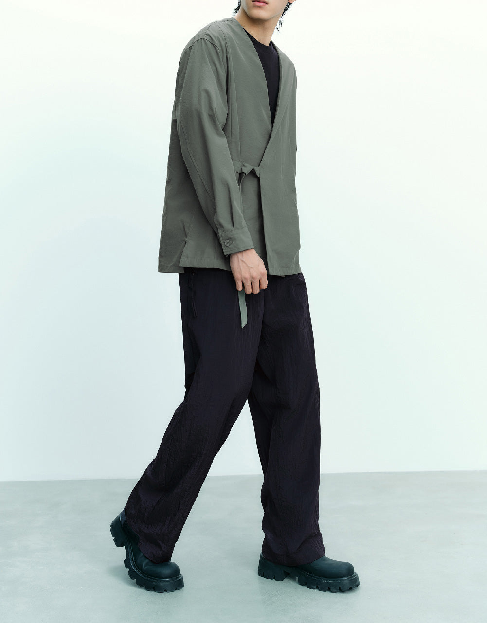 Wrapped V-Neck Straight Jacket