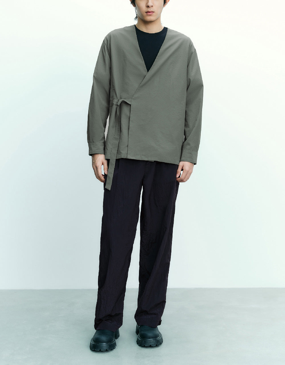 Wrapped V-Neck Straight Jacket