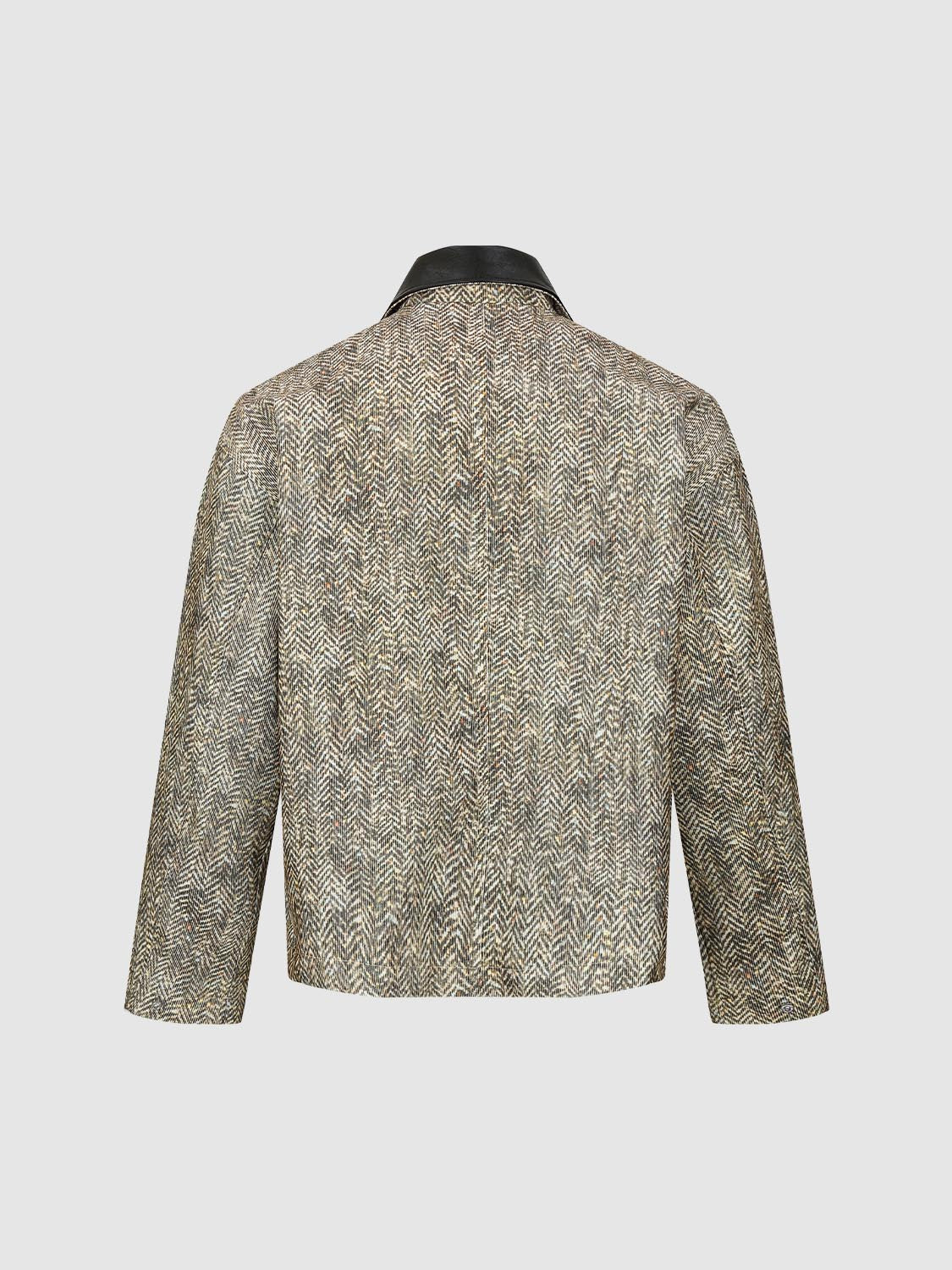 Contrast PU Collar Jackets