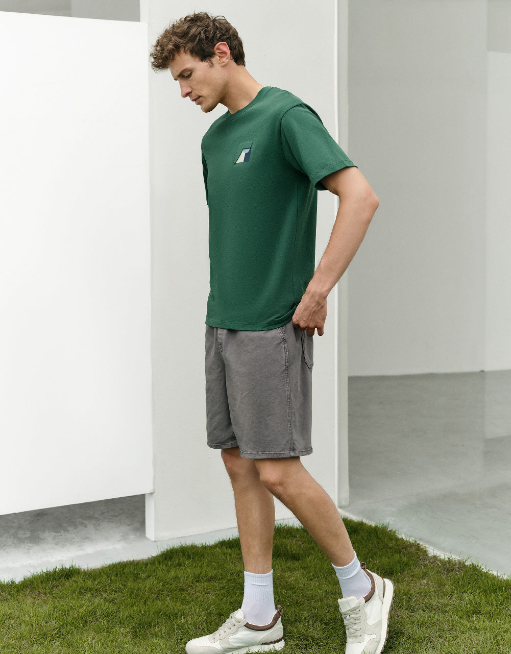 Printed Detail Crew Neck T-Shirt