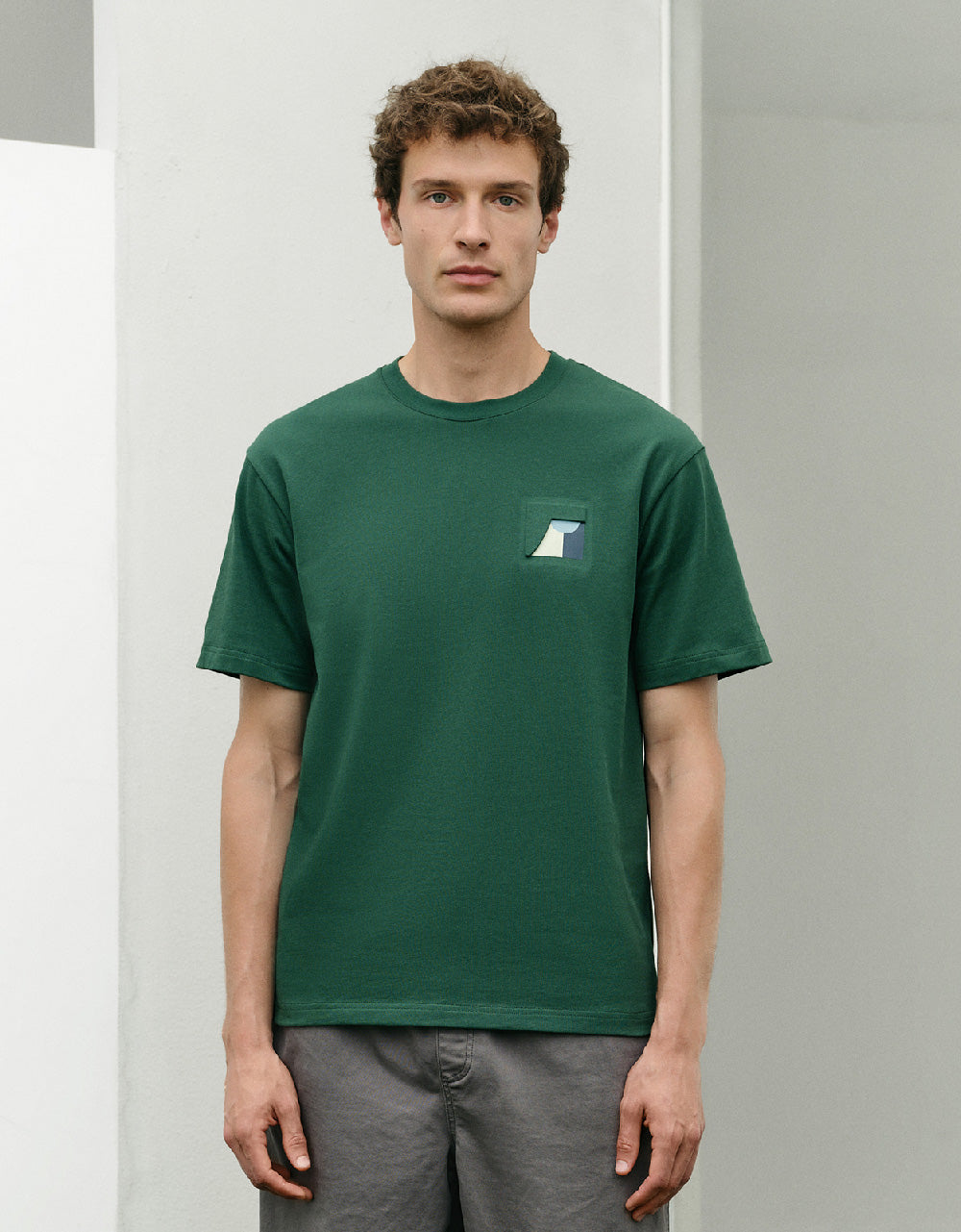 Printed Detail Crew Neck T-Shirt